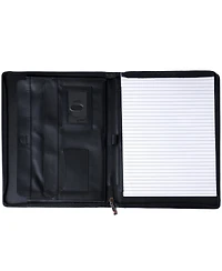Alpine Swiss Leather Zippered Writing Pad Portfolio Business Briefcase Organizer