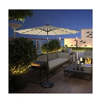 10 Feet Outdoor Patio Umbrella with Bright Solar Led Lights