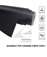 5ft x 100ft Car 3D Carbon Fiber Vinyl Wrap Sticker Roll Vehicle Motorcycle Black