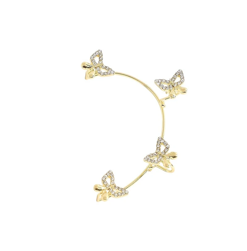 Sohi Gold-Plated Butterfly Cuff Earrings