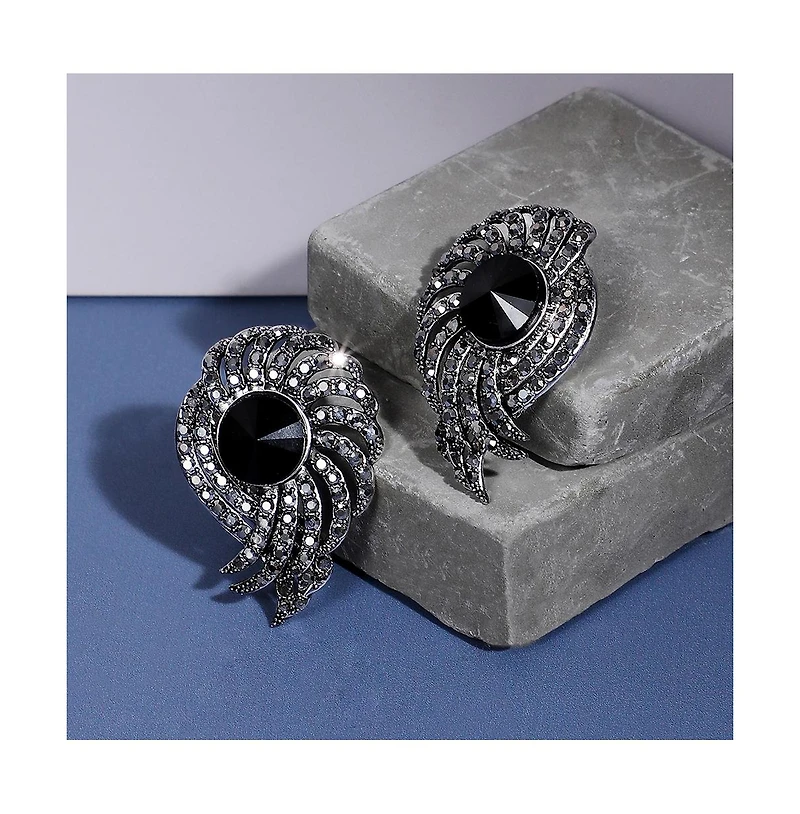 Sohi Stone Spiral Drop Earrings