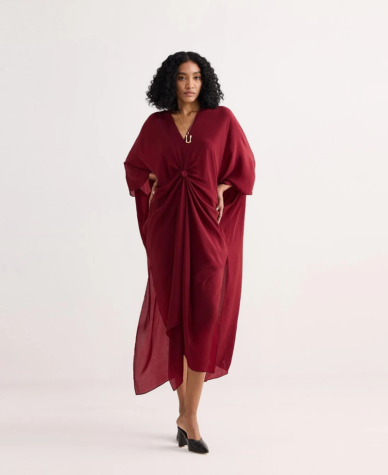 Reistor Women's Front twist Kaftan Dress