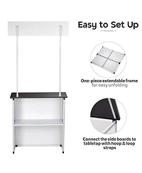 Popup Promotional Counter Table Booth Portable Demo Display Banner Stand 2 Pack