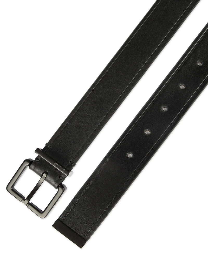 Calvin Klein Men's Metal Finishes Leather Dress Belt