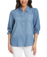 Gloria Vanderbilt Women's Puff-Sleeve Shirt