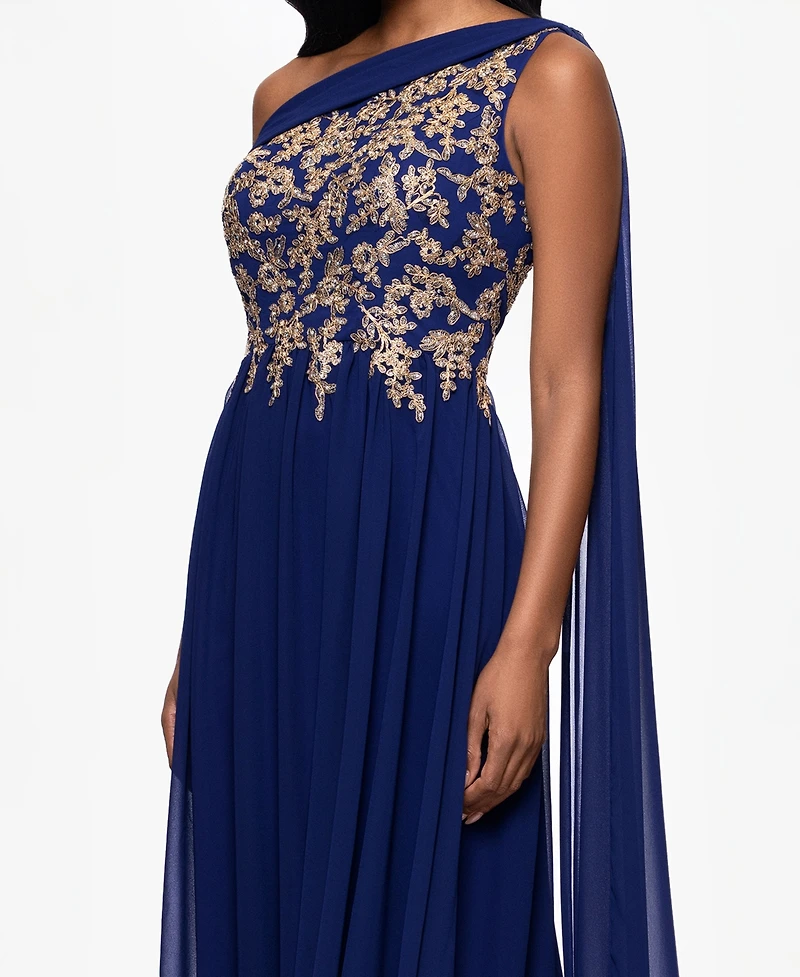 Betsy & Adam Women's Embroidered Off-The-Shoulder Dress
