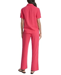Dkny Jeans Petite Cuffed Short-Sleeve Shirt