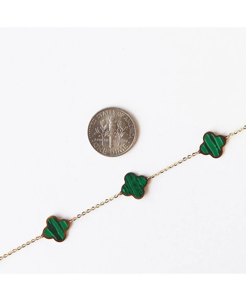 The Lovery Small Lapis Clover Necklace 14K Gold