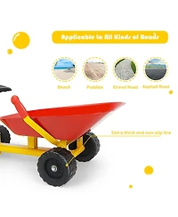 Gymax 8'' Heavy Duty Kids Ride-on Sand Dumper Front Tipping w 4 Wheels Sand Toy Gift