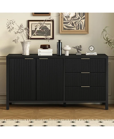 Minimalist Wave Sideboard - Entryway/Living Room Storage
