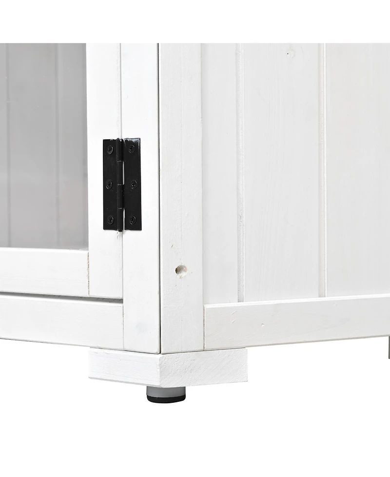 Outdoor Wood Storage Cabinet with Lockable Door