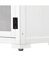 Outdoor Wood Storage Cabinet with Lockable Door