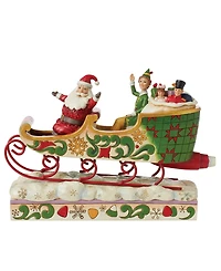Jim Shore Buddy Elf with Santa in Sleigh Figurine