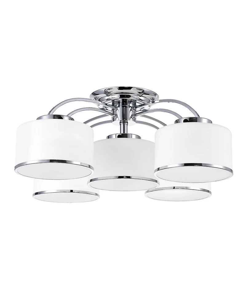 Cwi Lighting 10" Metal Frosted 5 Light Drum Shade Flush Mount
