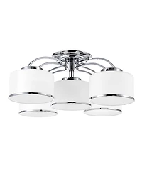 Cwi Lighting 10" Metal Frosted 5 Light Drum Shade Flush Mount