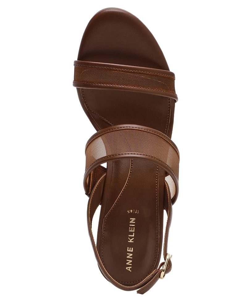 Anne Klein Women's Rhonda Mesh Band Block Heel Dress Sandals