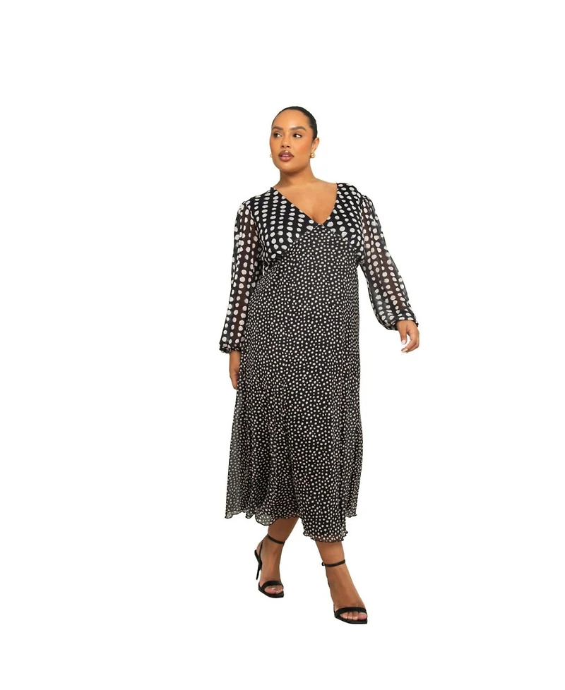 Fashion-szn Curve Women's Polka Dot Midi Dress