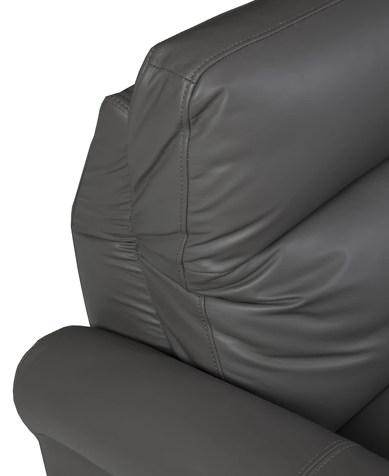 Thandler 5-Pc. Leather L Shape Sectional with 3 Power Recliners and 1 Storage Console, Exclusively at Macy's