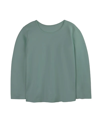 Mightly Kids Fair Trade Organic Cotton Long Sleeve Ribbed Scoop Neck Tee