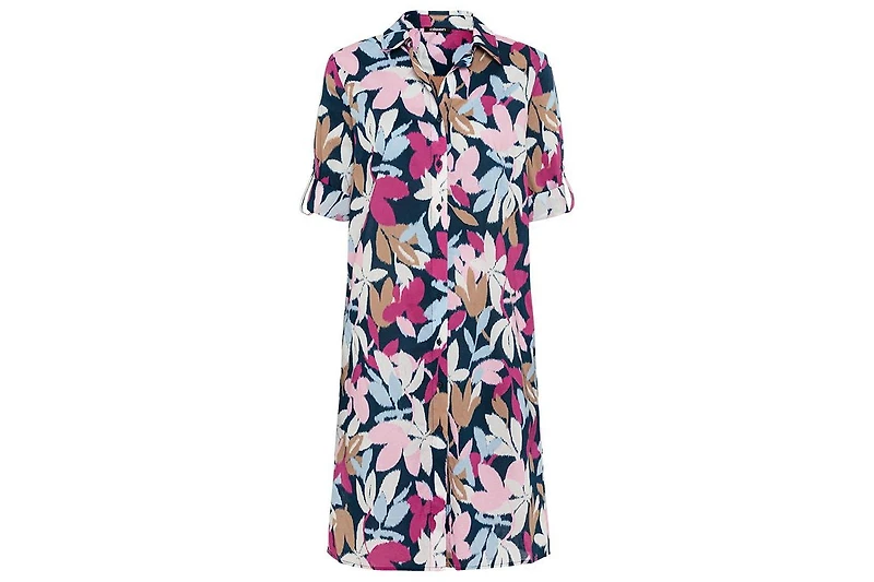 Olsen Women's Leaf Print Shirt Dress