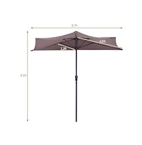 9 Feet Patio Bistro Half Round Umbrella without Weight Base