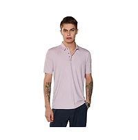 Campus Sutra Men's Lilac Seamless Solid Polo T-Shirt