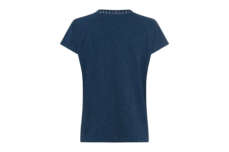 Olsen Women's Lace Trim V-Neck T-Shirt