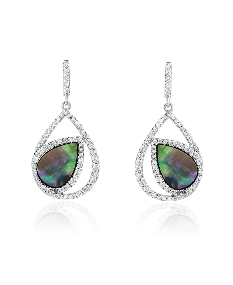 Suzy Levian Sterling Silver Cubic Zirconia Dangle Earrings