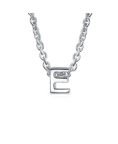 Bling Jewelry Tiny Block Letter Alphabet Initial A-z Dainty Pendant Necklace .925 Sterling Silver