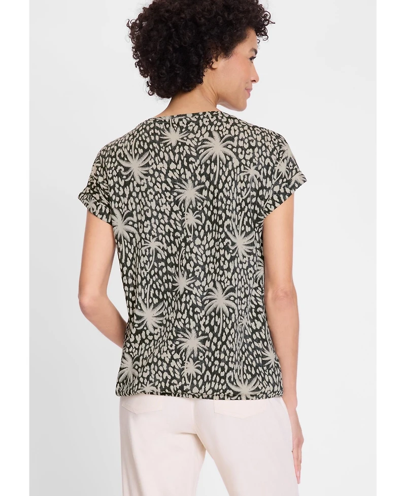 Olsen Women's Tropic Mix Print Tee
