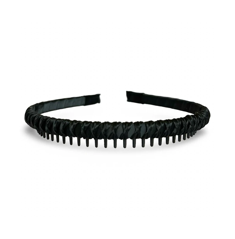 Thin Solid Headband - Black