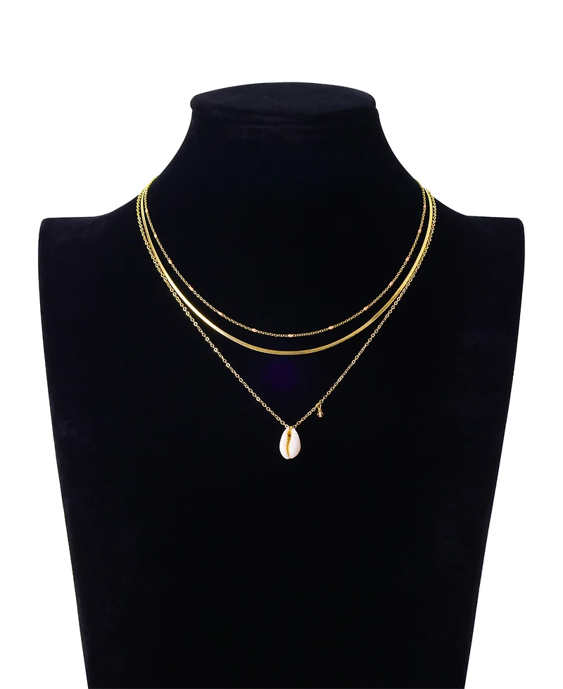Unwritten Seashell Pendant Layered Necklace Set
