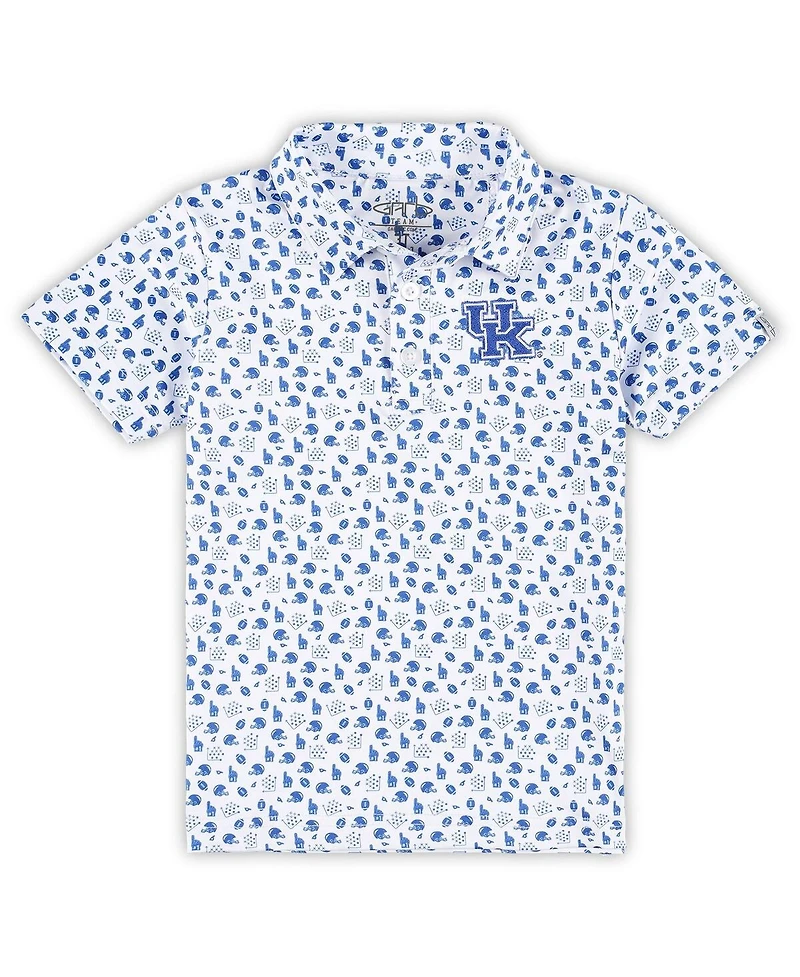 Garb Toddler White Kentucky Wildcats Earnest Allover Print Polo Shirt