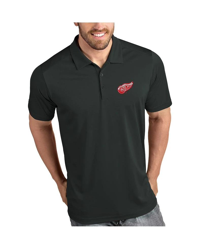Antigua Men's Gray Detroit Red Wings Tribute Polo Shirt