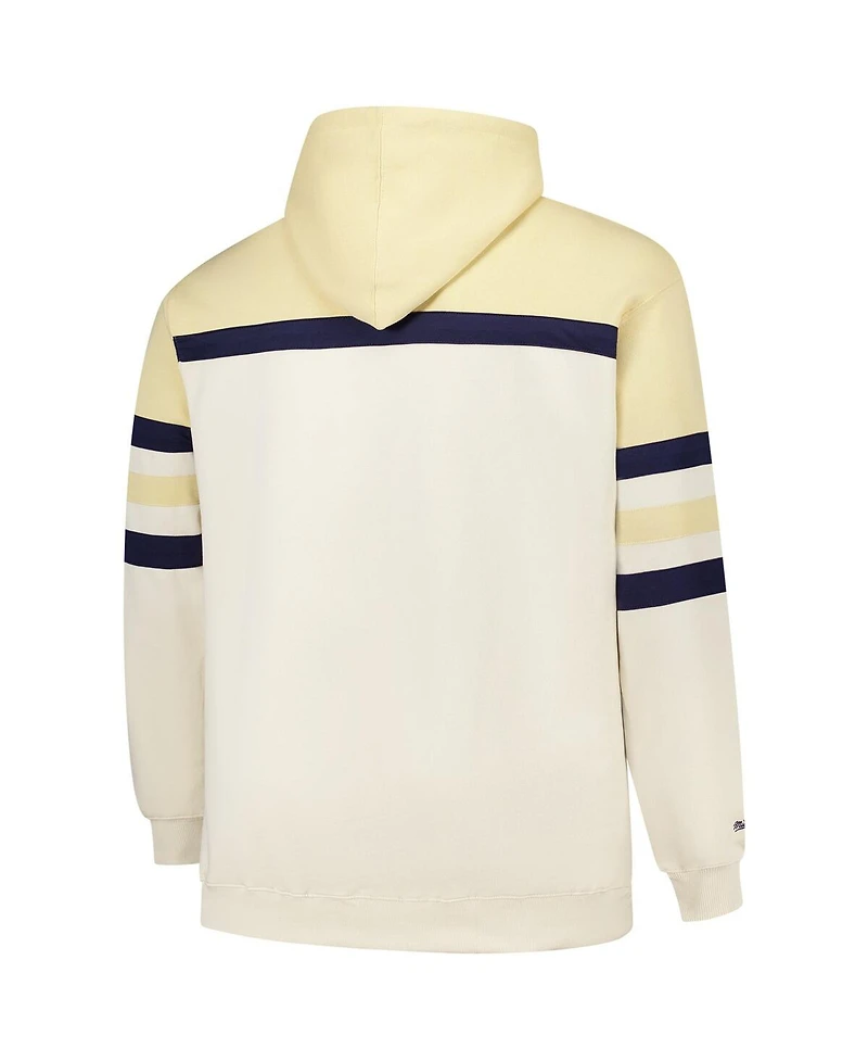Mitchell & Ness Men's Cream Michigan Wolverines Big Tall Head Coach Pullover Hoodie