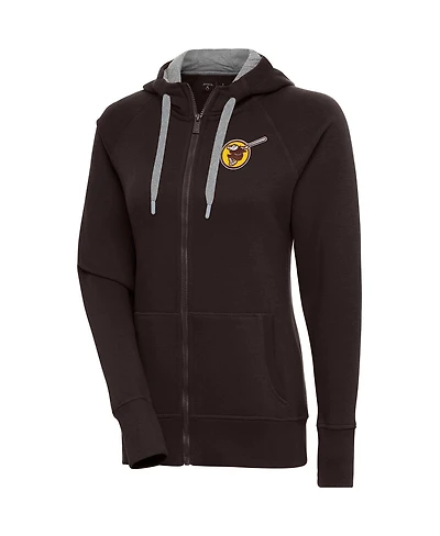 Antigua Women's Brown San Diego Padres Cooperstown Victory Full-Zip Hoodie