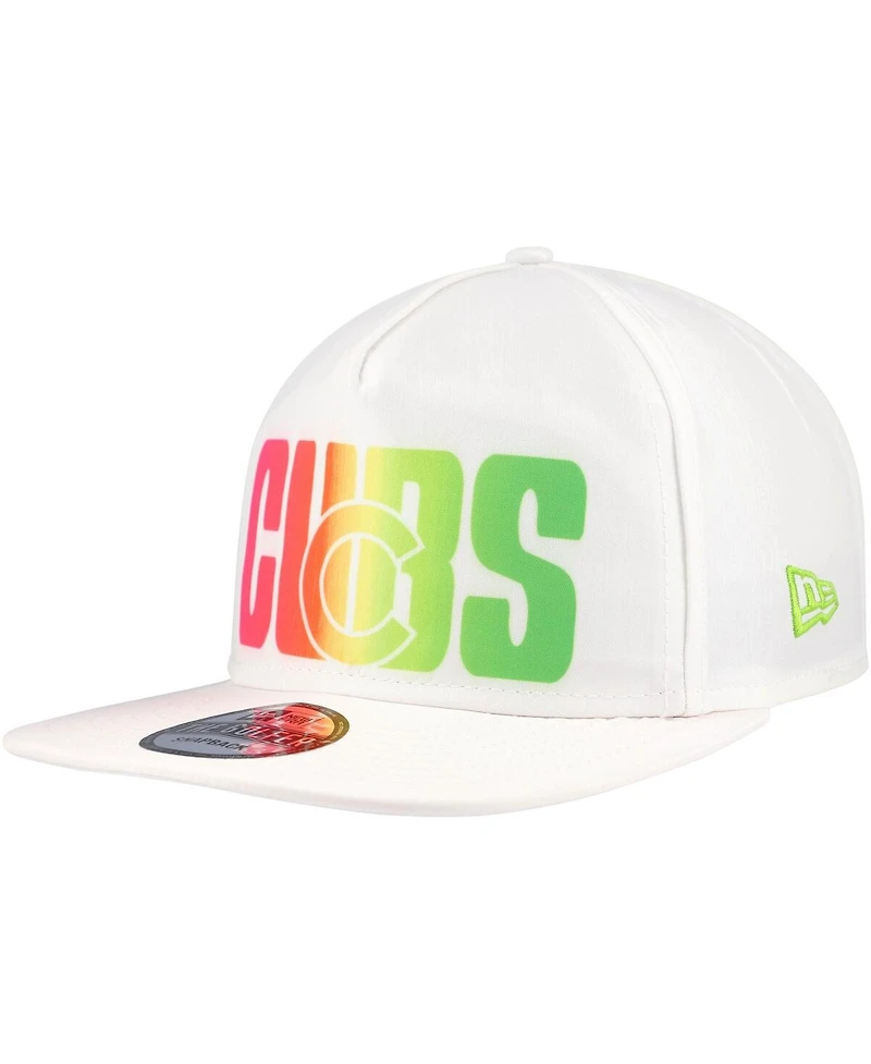 New Era Men's White Chicago Cubs Spring Spectrum Golfer Snapback Hat