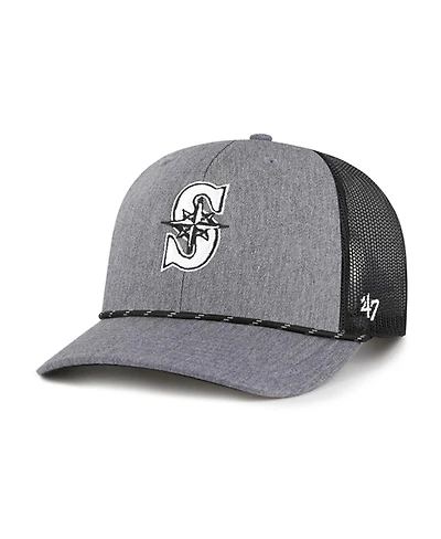'47 Brand Men's Charcoal Seattle Mariners Carbon Rope Trucker Adjustable Hat