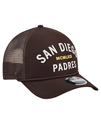 New Era Men's Dark Brown San Diego Padres Minimalist 9FORTY A-Frame Adjustable Hat