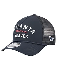 New Era Men's Navy Atlanta Braves Minimalist 9FORTY A-Frame Adjustable Hat