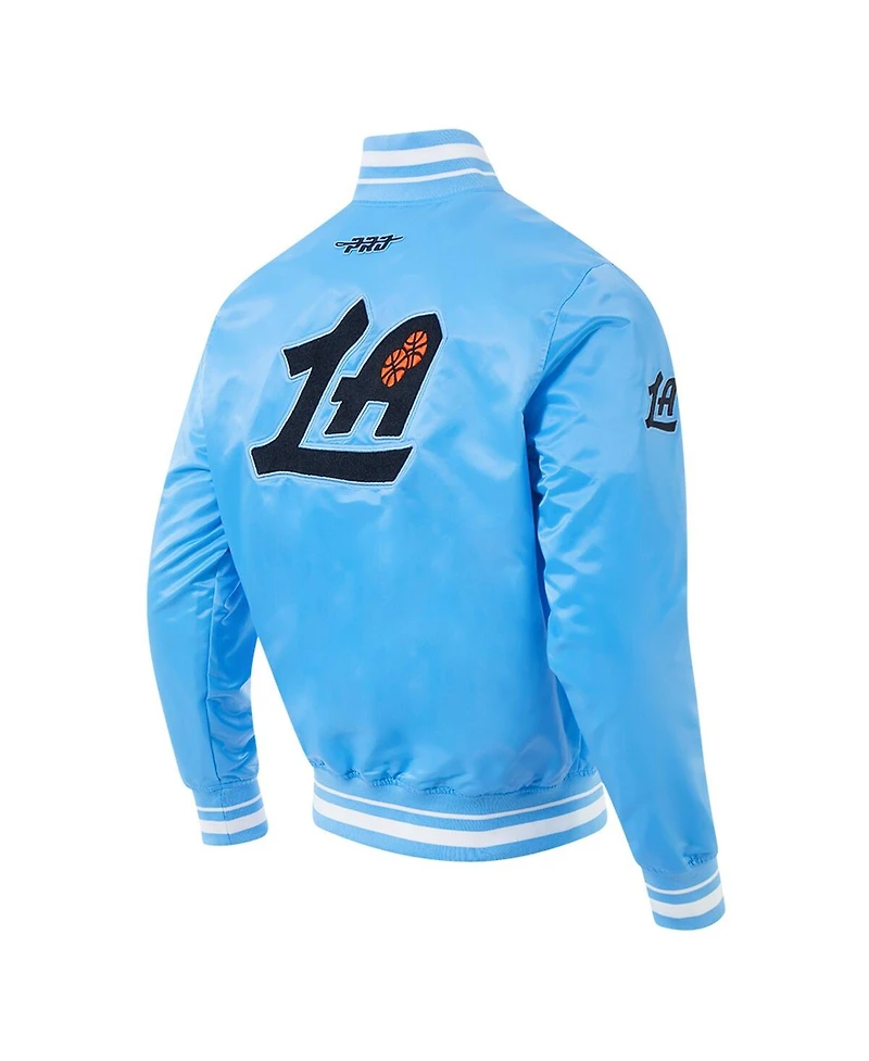 Pro Standard Men's Blue La Clippers 2024/25 City Edition Chenille Satin Full-Snap Jacket
