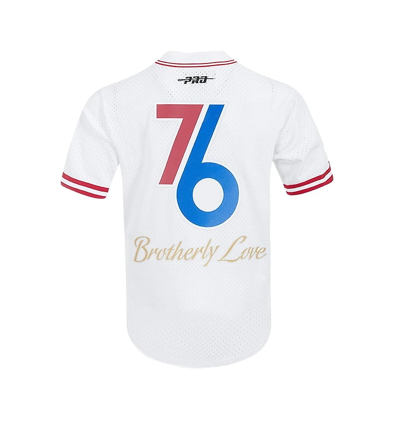 Pro Standard Men's White Philadelphia 76ers 2024/25 City Edition Mesh Baseball Jersey