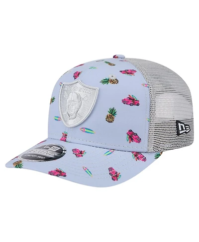 New Era Men's Light Blue Las Vegas Raiders Adventure Surfboard 9SEVENTY Adjustable Hat