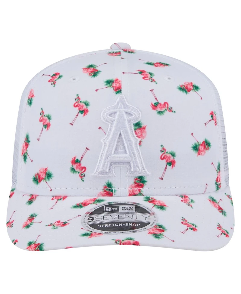 New Era Men's White Los Angeles Angels Flamingo Mesh Back 9SEVENTY Stretch-Snap Hat
