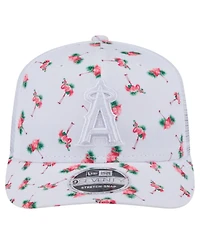 New Era Men's White Los Angeles Angels Flamingo Mesh Back 9SEVENTY Stretch-Snap Hat