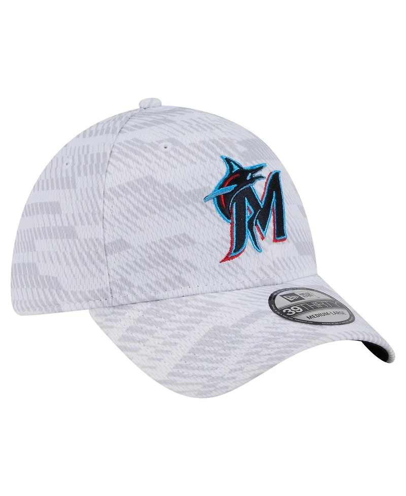 New Era Men's White Miami Marlins Graded 39THIRTY Flex Hat