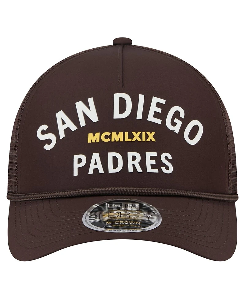 New Era Men's Dark Brown San Diego Padres Minimalist 9FORTY A-Frame Adjustable Hat