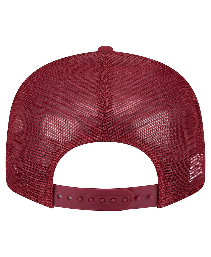 New Era Men's Garnet Florida State Seminoles Split Panel 9FIFTY Snapback Trucker Hat