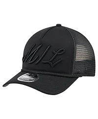 New Era Men's Black Milwaukee Brewers City Initial 9FORTY A-Frame M-Crown Adjustable Trucker Hat