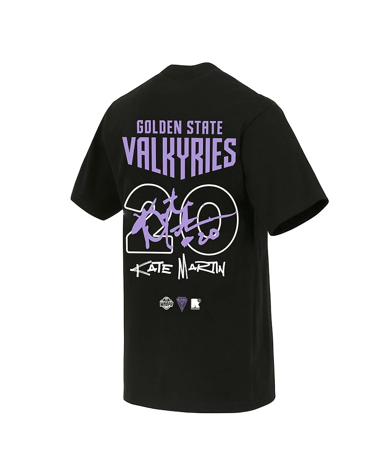 Round21 Men's and Women's Kate Martin Black Golden State Valkyries Launch Name Number T-Shirt